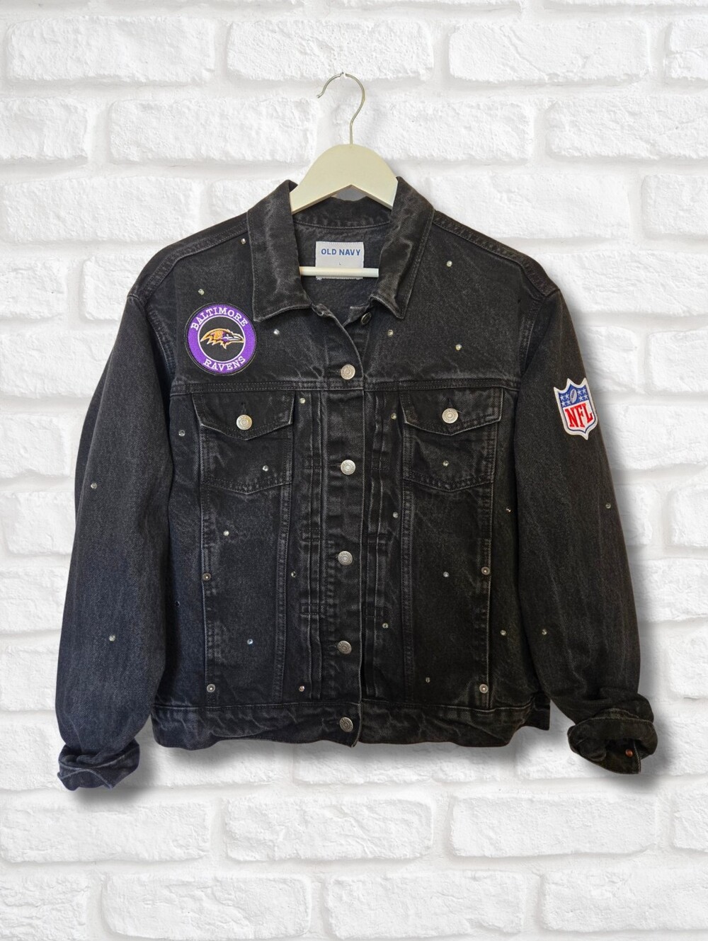 Baltimore Ravens Denim Jacket W/Rhinestones